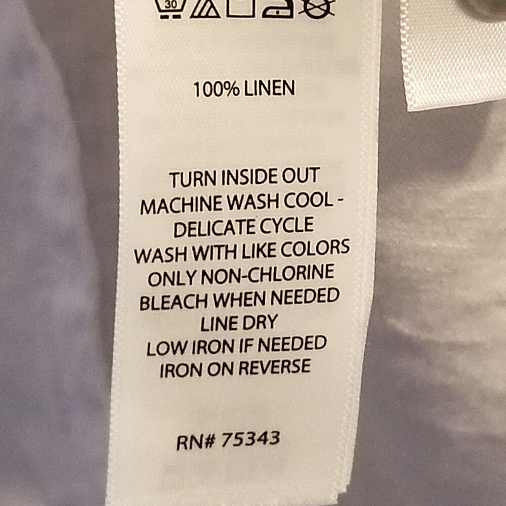 Sigrid Olsen 1x Top White 100% Linen Button Front… - image 7